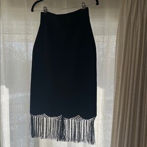 Elegant Black Fringe Skirt
